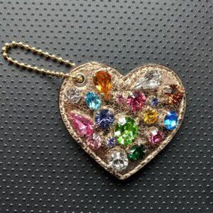 RARE! Coach Jeweled Heart Bag Charm or Key Chain